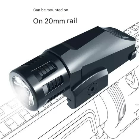 Metal under-hung infrared green laser short-hand 20mm universal alloy flashlight black strong light blue laser toy gun