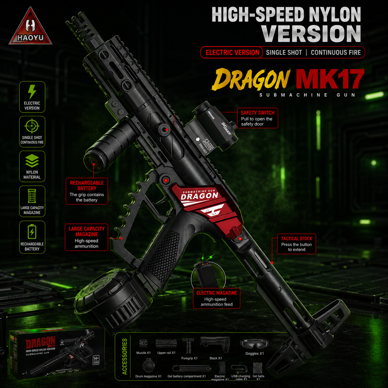 MK17-Red & Black