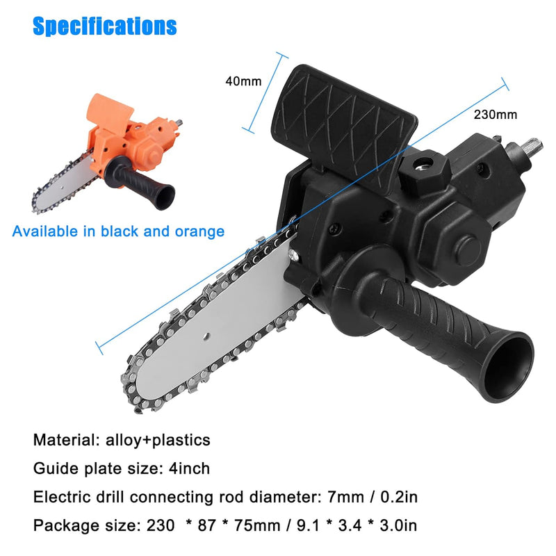 6 Inch Chainsaw Adapter Electric Drill Adaptor to Electric Chainsaw DIY Woodworking Adapter Cutting Power Tool