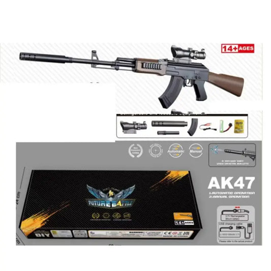Children's AK-47 assault rifle 87 cm Orbigan 667-1 battery-operated, silencer, shoots orbs, USB