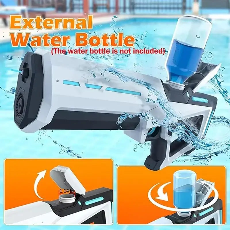 Moonmen Electric Water Guns for Adults Kids, Automatic Suction Water Gun with Waterproof Design & 25-32Ft Shooting Range, Summer Swimming Pool Beach Outdoor Party Toys (White) AbouNazih Store