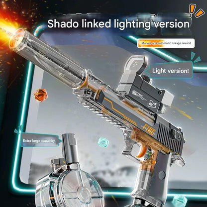 Fire light ice mouse explosion electric water gun 2025 new children's boy toy water spray burst high pressure strong AbouNazih Store