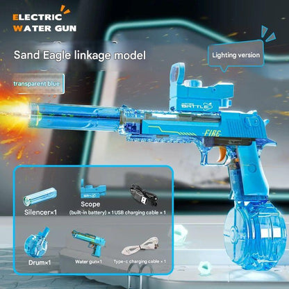 Fire light ice mouse explosion electric water gun 2025 new children's boy toy water spray burst high pressure strong AbouNazih Store