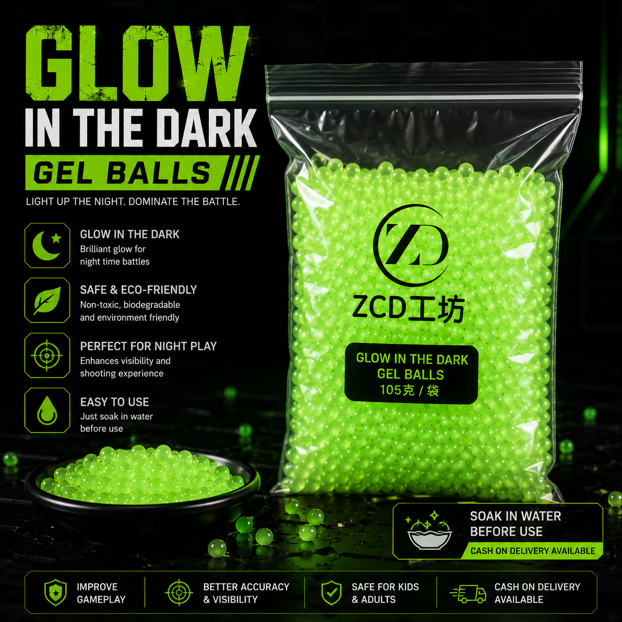 Glow Gel Balls Night