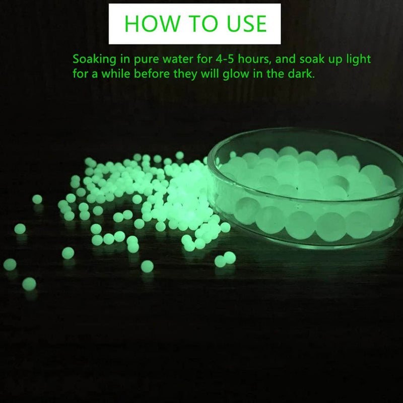 Glow in The Dark Gel Ball Beads, 7mm-8mm Fluorescence Green Gel Water Luminous Beads Balls, for Ages 14+ For You