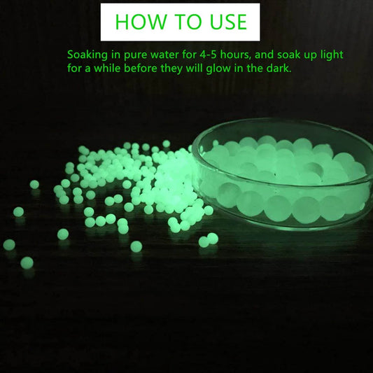Glow in The Dark Gel Ball Beads, 7mm-8mm Fluorescence Green Gel Water Luminous Beads Balls, for Ages 14+